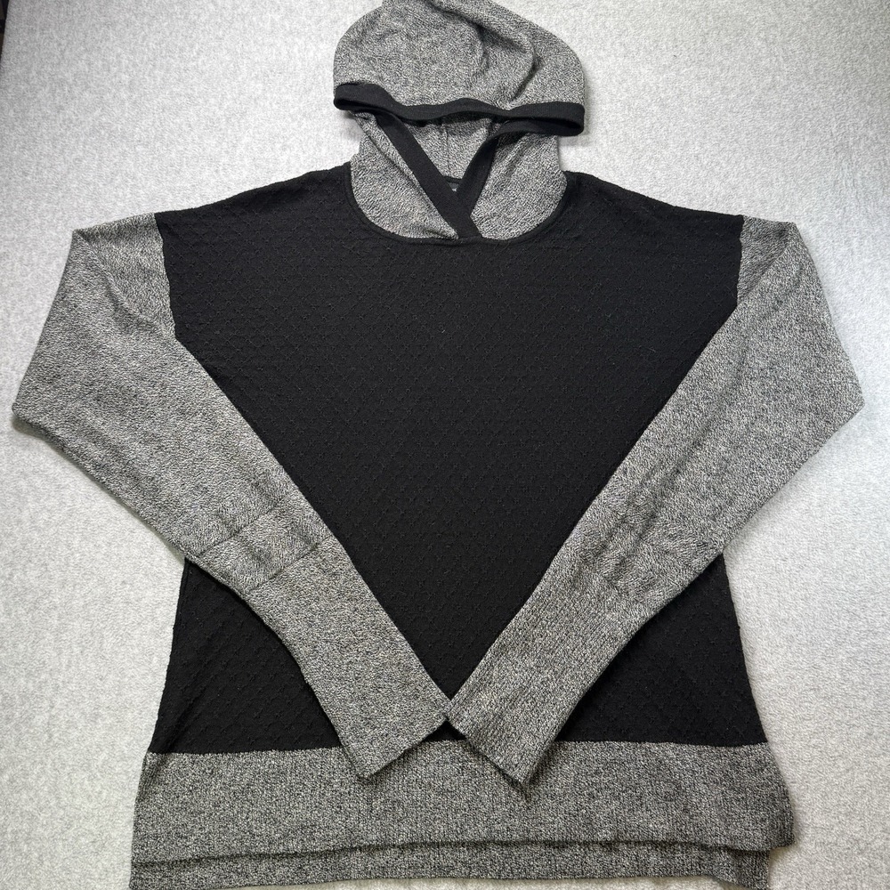 Smartwool Women's Hoodie Small Black‎ Gray Long Sleeve Wool Blend Pullover